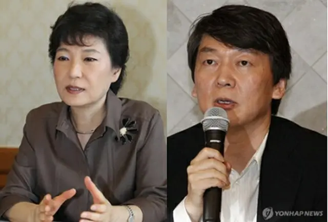 朴槿恵氏（左）と安哲秀氏（資料写真）＝（聯合ニュース）