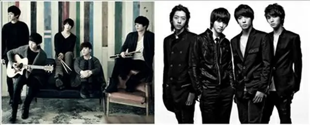 「FTISLAND」（左）「CNBLUE」（右）
