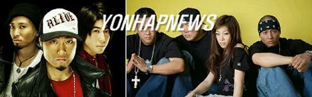 共演するソウルド・アウト（左）とアップタウン＝30日、ソウル（聯合）