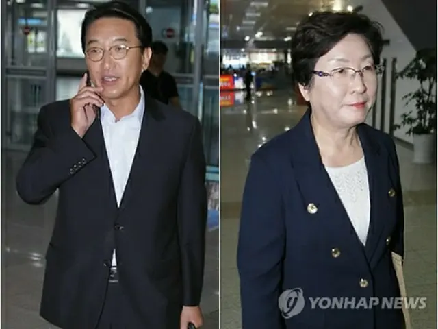 玄伎煥前議員（左）と玄永姫議員＝（聯合ニュース）