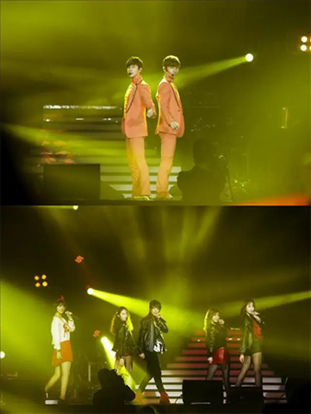 「東方神起」（上段）と「f(x)」