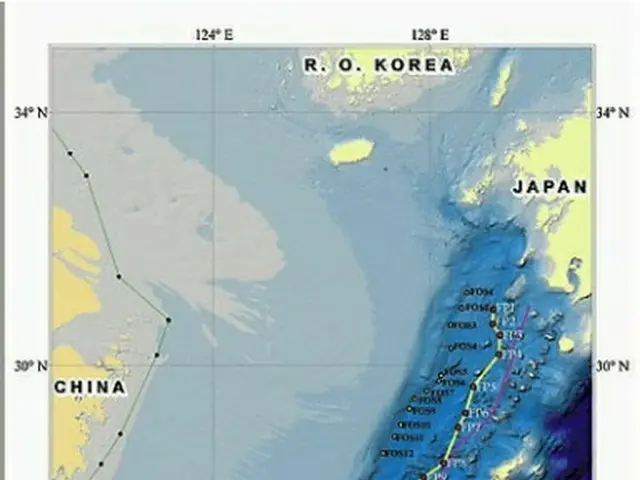 東シナ海の大陸棚＝（聯合ニュース）