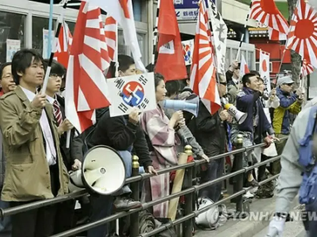 在特会のデモ（資料写真）＝（聯合ニュース）