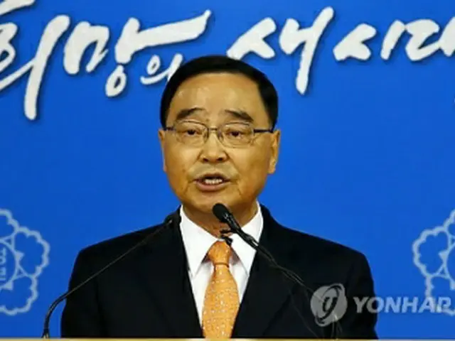 国民向け談話を発表する鄭首相＝２８日、ソウル（聯合ニュース）