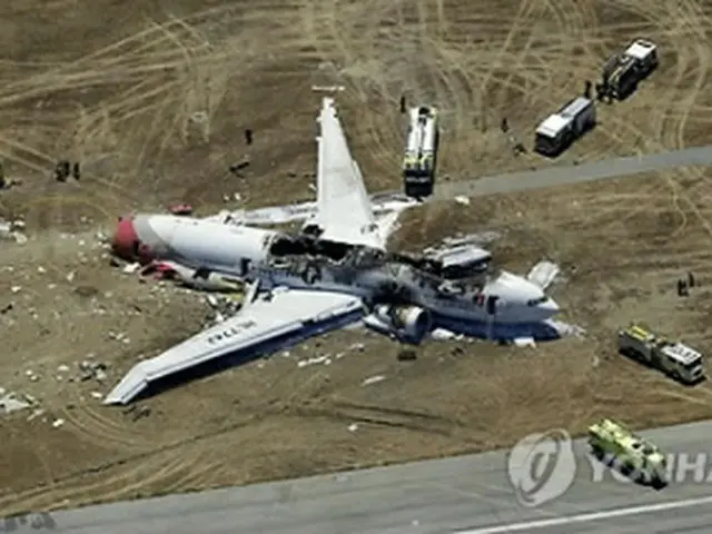 昨年７月に事故を起こしたアシアナ機＝（ＡＰ＝聯合ニュース）