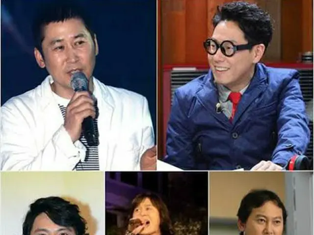 番組MCを務めるシン・ドンヨプ、ユン・ジョンシン（上段左から）、ハン・ジェソク、キム・ギョンホ、チョン・マンシク（下段左から）