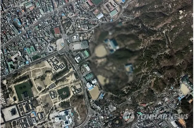 京畿道・坡州に墜落した無人機が撮影した景福宮一帯の写真（国防部提供）＝3日、ソウル（聯合ニュース）