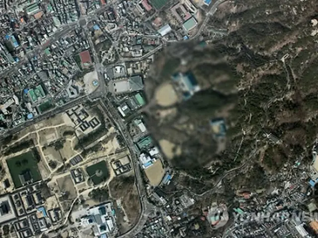 京畿道・坡州に墜落した無人機が撮影した景福宮一帯の写真（国防部提供）＝3日、ソウル（聯合ニュース）