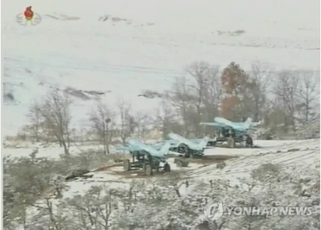 昨年３月、北朝鮮が公開した無人攻撃機＝（朝鮮中央テレビ＝聯合ニュース）