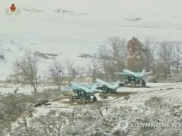 昨年３月、北朝鮮が公開した無人攻撃機＝（朝鮮中央テレビ＝聯合ニュース）