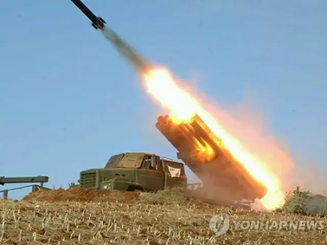 北朝鮮が昨年3月に公開した砲撃訓練の様子＝（労働新聞＝聯合ニュース）