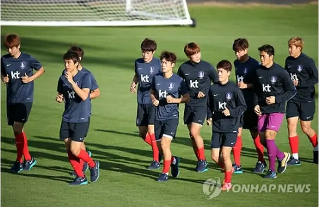 最終戦に向け練習を再開した韓国代表＝（聯合ニュース）
