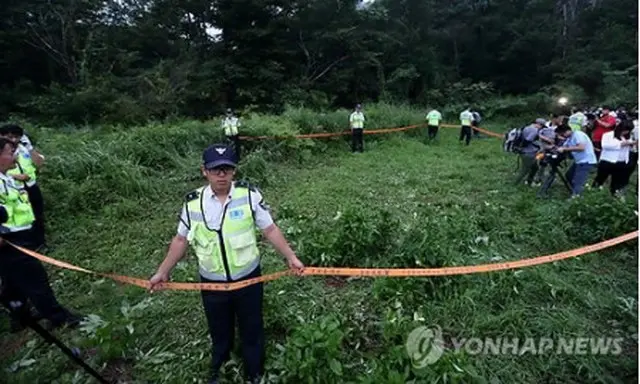 遺体が発見された場所＝（聯合ニュース）