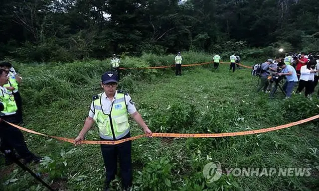 沈没船オーナーの遺体が発見された畑（聯合ニュース）