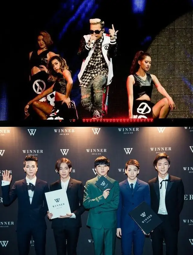 G-DRAGON（上）とグループ「WINNER」