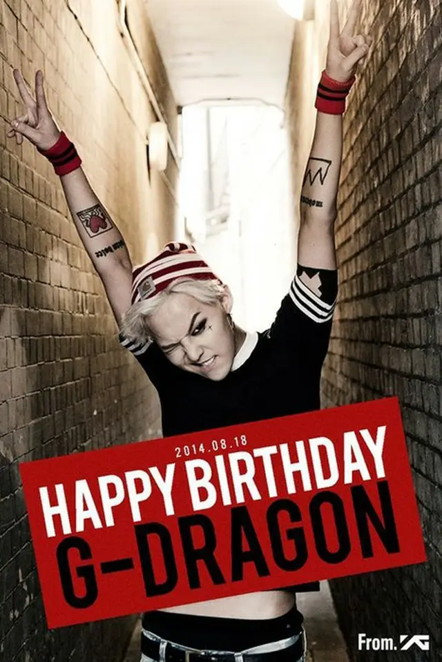 公開されたG-DRAGONの誕生日祝うイメージ写真（提供:OSEN）
