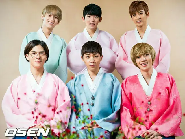 「TEENTOP」後列左からL.Joe、Ricky、チョンジ、前列左からC.A.P、チャンジョ、ニエル