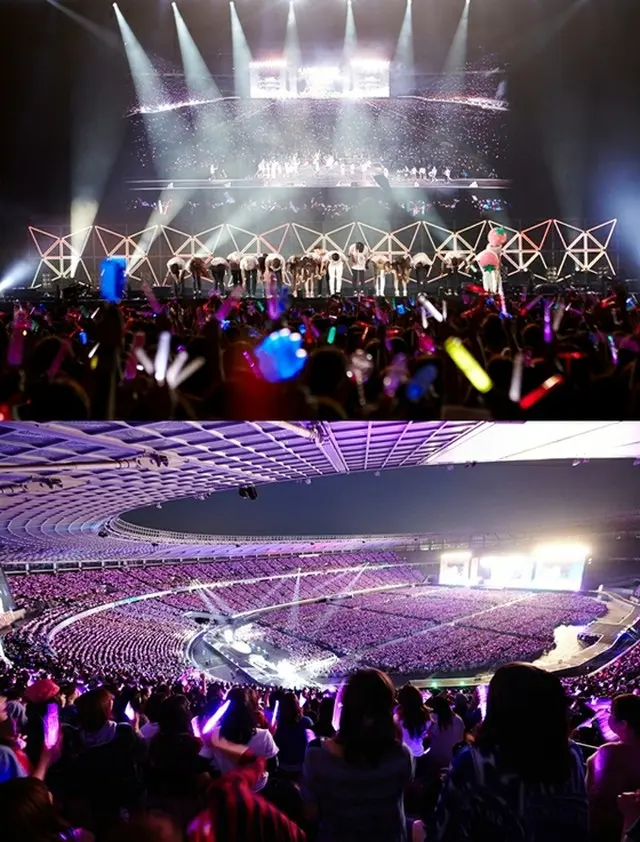 「SMTOWN LIVE」日本公演で2日間12万人を動員し累積観客数が100万人を突破した:SMエンタテインメントより（提供:News1）