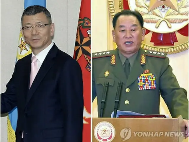 柳済昇氏（左）と金英哲氏＝（聯合ニュース）