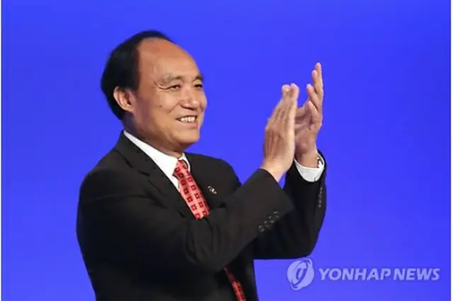 次期ＩＴＵ事務総局長に選出された趙厚麟氏＝２３日、釜山（聯合ニュース）