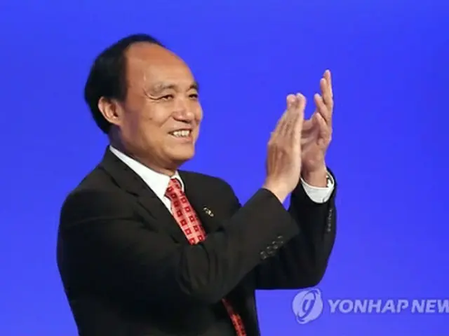 次期ＩＴＵ事務総局長に選出された趙厚麟氏＝２３日、釜山（聯合ニュース）