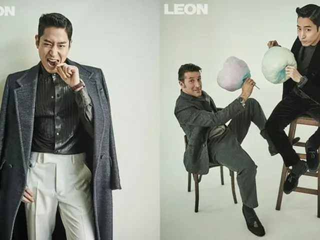 韓国男性グループ「SHINHWA」エリックが世界的なモデル、パンツェッタ・ジローラモと一緒に撮った画報カットを公開した。（提供:OSEN）