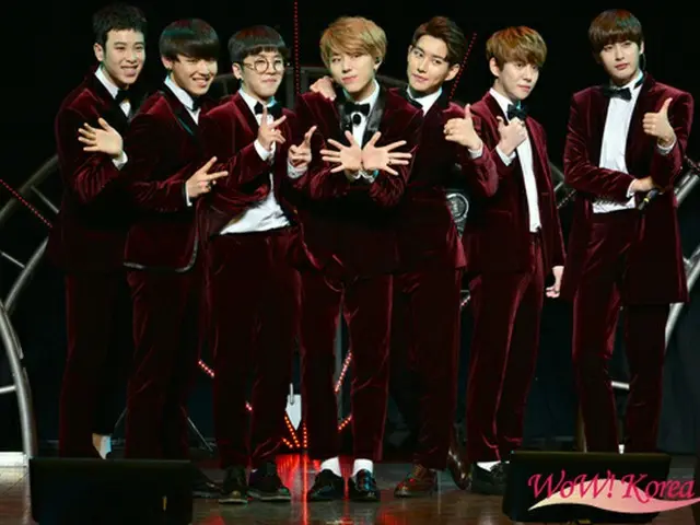 「Block B」左からピオ、ユグォン、テイル、ジコ、ピボム、パクキョン、ジェヒョ