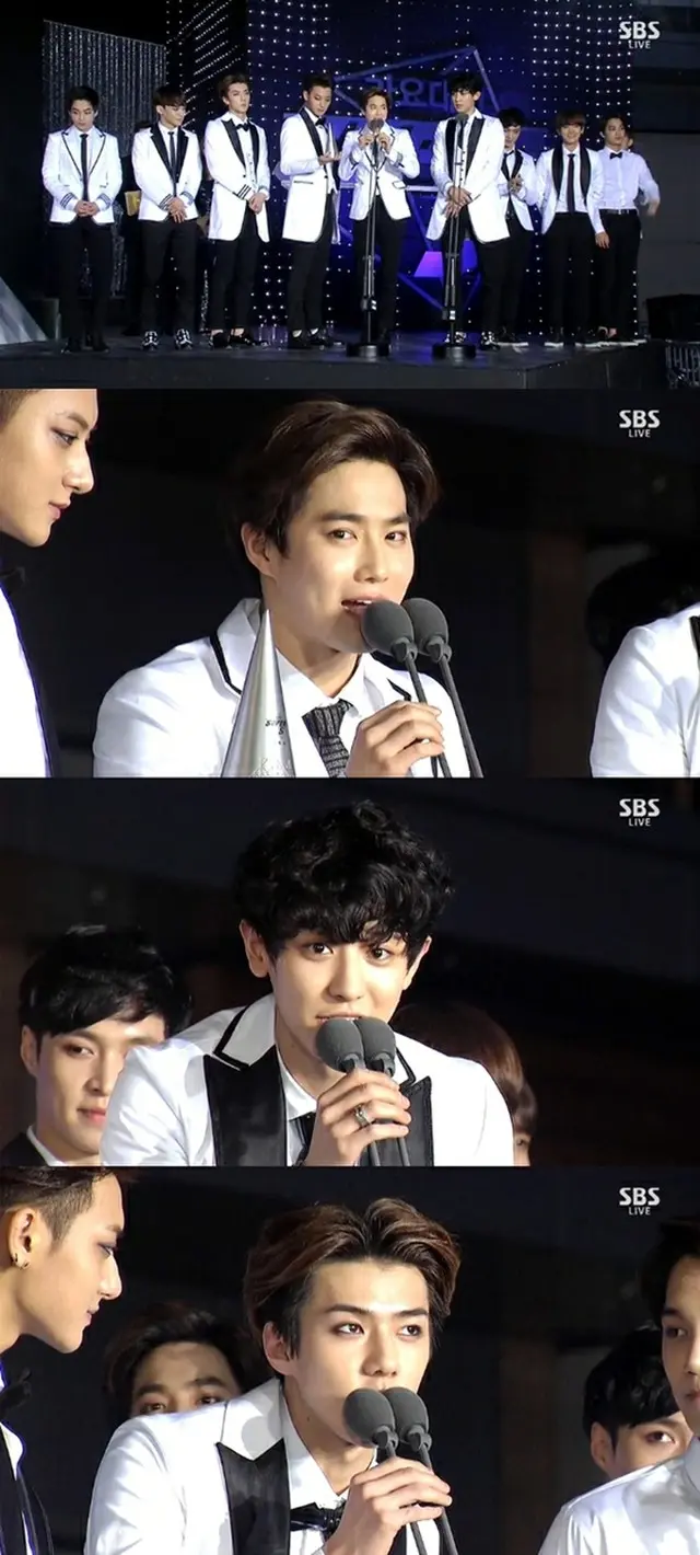 韓国人気グループ「EXO」が、歌謡大賞で3冠王に輝いた。（画像:news1）