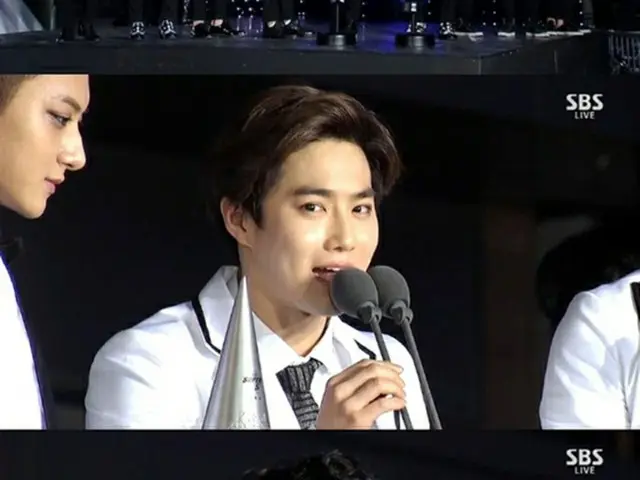 韓国人気グループ「EXO」が、歌謡大賞で3冠王に輝いた。（画像:news1）