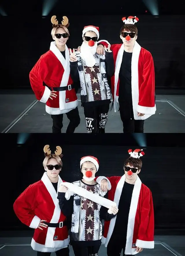 韓国男性グループ「JYJ」が福岡でクリスマスのあいさつを伝えた。（提供:OSEN)