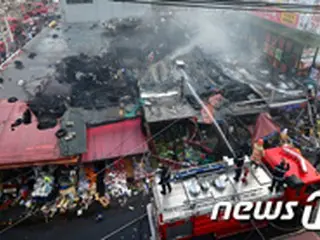 韓国・江南の市場で火災…5店舗ほど全焼も人命被害なし
