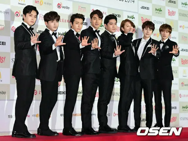 人気アイドルグループ「SUPER JUNIOR」が、「第4回GAONチャートK-POPアワード」でWeibo K-POP賞を受賞した。（提供:OSEN）