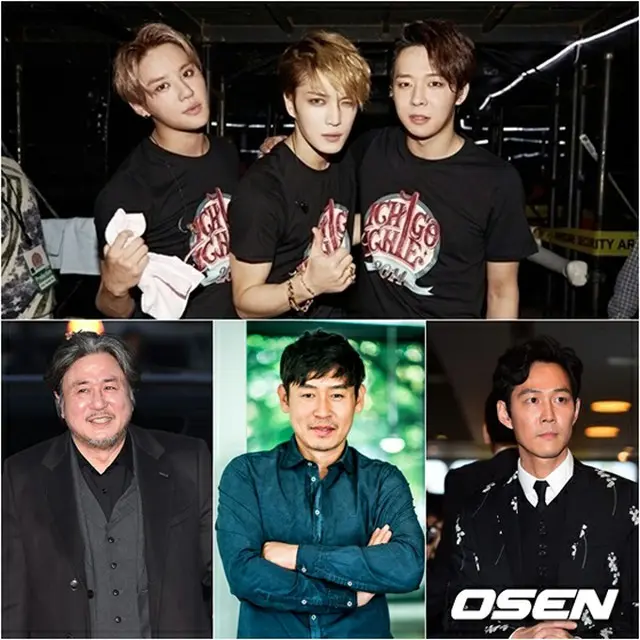 「C-Jesエンターテインメント」に所属を希望する俳優が増えている。写真上段グループ「JYJ」、写真下段左から俳優チェ・ミンシク、俳優ソル・ギョング、俳優イ・ジョンジェ（提供:OSEN）