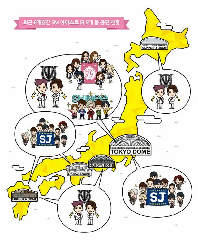 「SHINee（シャイニー）」が「東方神起」、「SUPER JUNIOR」、「少女時代」に続いて日本・東京ドームを埋め尽くした。（提供:OSEN）