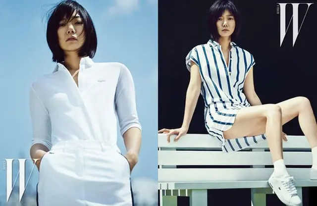韓国女優ペ・ドゥナがスポーティな衣装も高級感があるように着こなし、目を引いている。（提供:OSEN）