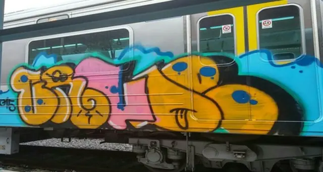 韓国の首都圏を走る鉄道車両にスプレーで落書きなどをしてきたヨーロッパ国籍3人を逮捕した。（提供:news1）