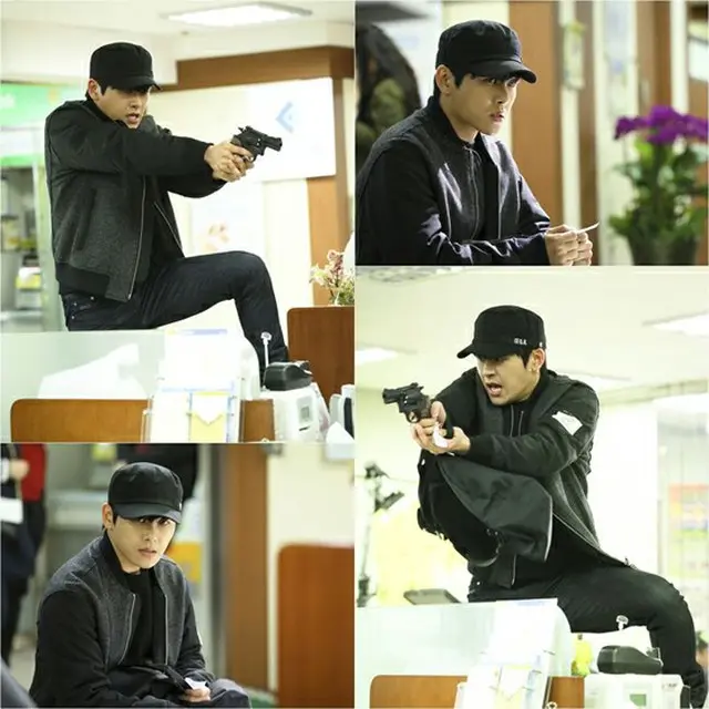 人気アイドルグループ「INFINITE」ホヤがピストルを持って銀行強盗に変身した。（提供:OSEN）