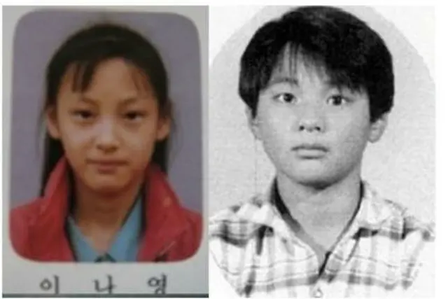 俳優ウォンビン（写真右）と女優イ・ナヨン（写真左）夫婦の子どもの頃の写真が話題を集めている。（提供:news1）