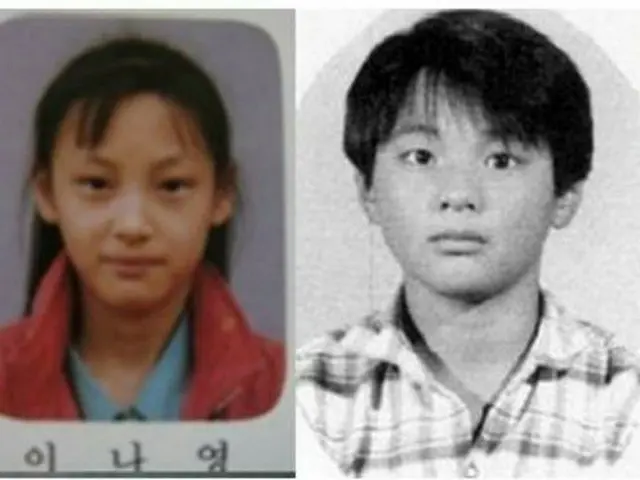 俳優ウォンビン（写真右）と女優イ・ナヨン（写真左）夫婦の子どもの頃の写真が話題を集めている。（提供:news1）
