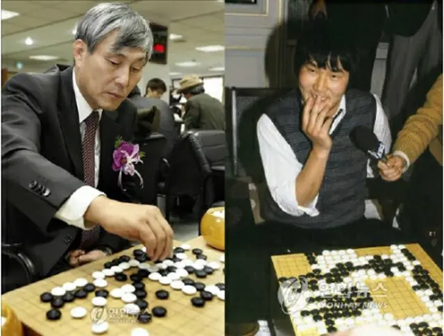 チョ薫鉉９段（左）と趙治勲２５世本因坊＝（聯合ニュース）