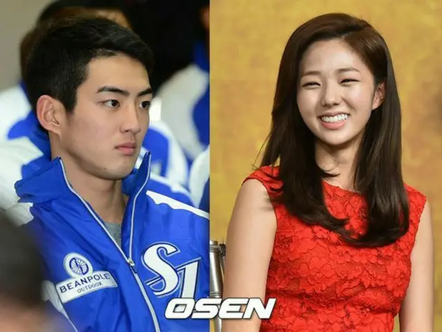 韓国女優チェ・スビンが韓国のイケメン野球選手ク・ジャウク（サムスン）との熱愛説について、写真が誤解を招いているが、恋人ではないと一線を引いた。（提供:OSEN）