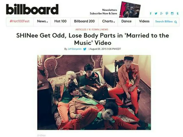 人気グループ「SHINee」の新曲「Married To The Music」が、米国の音楽専門メディアであるビルボードでスポットを浴びた。（提供:OSEN）
