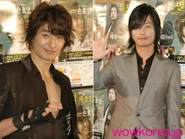 写真左から=合同インビューに参加したソン・ホヨン、Tei