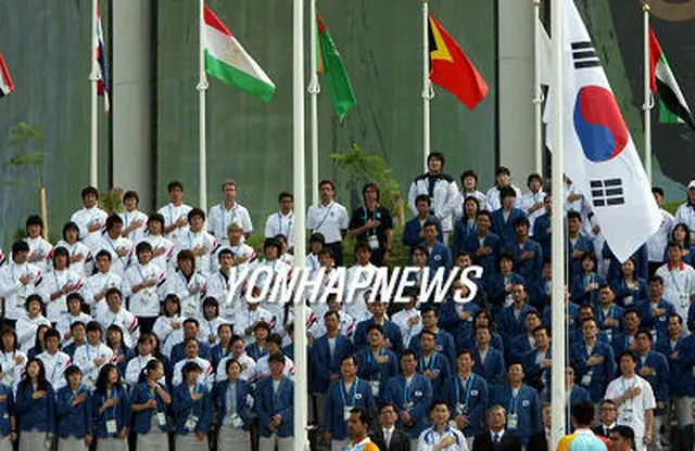 韓国選手団の入村式＝29日、ドーハ（聯合）