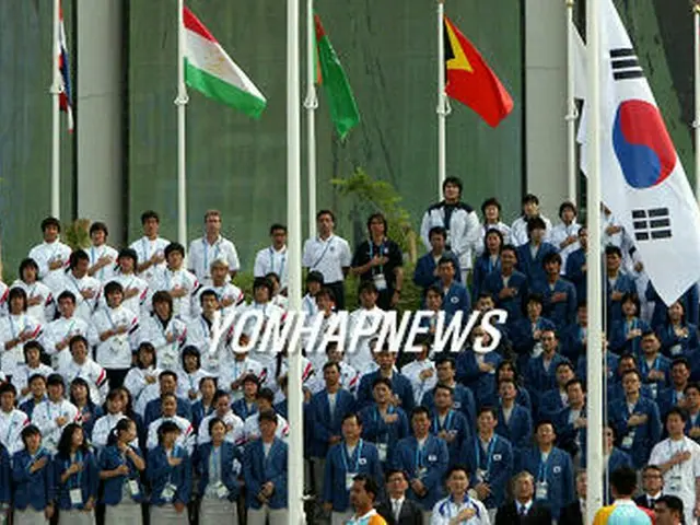 韓国選手団の入村式＝29日、ドーハ（聯合）