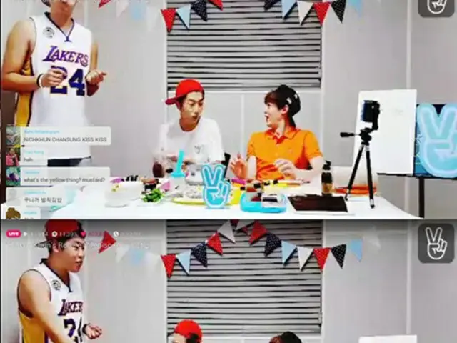 人気アイドルグループ「2PM」ウヨンが、のり巻き作り対決でニックンに勝った。（提供:OSEN）