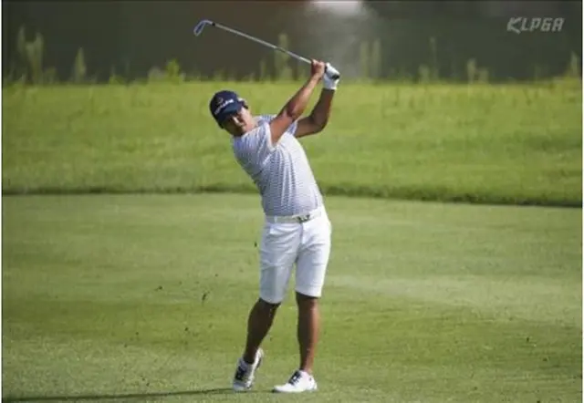 第２ラウンドで２位につけた野村敏京（韓国女子プロゴルフ協会）＝４日、泰安（聯合ニュース）