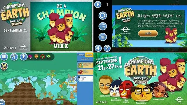 人気アイドルグループ「VIXX」のアバターが、モバイルゲーム「アングリーバード」に登場した。（提供:OSEN）