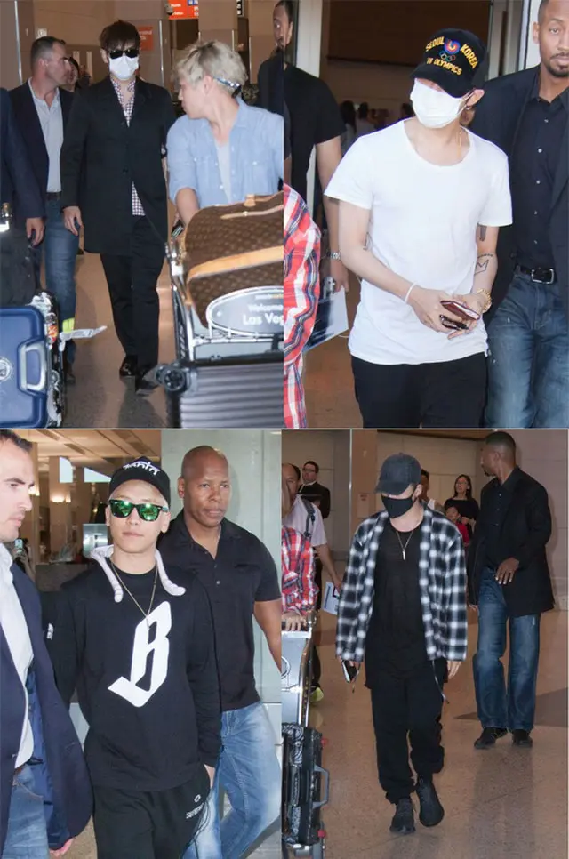 韓国アイドルグループ「BIGBANG」が米ツアーのためマッカラン国際空港に到着した。（提供:OSEN）