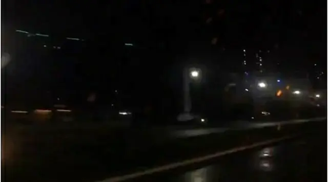 日本人観光客が旅行中に撮影した平壌市内の夜の風景＝（聯合ニュース）